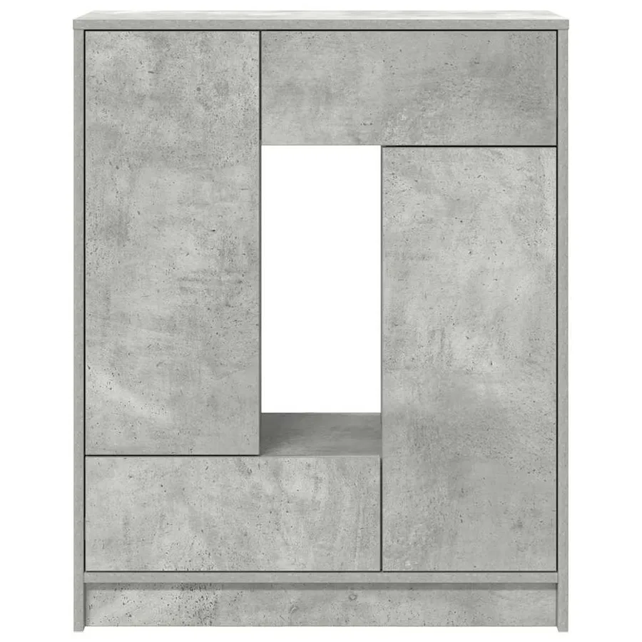 Buffet avec tiroirs et portes gris béton 73x31x90 cm - 6