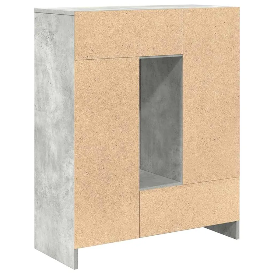 Buffet avec tiroirs et portes gris béton 73x31x90 cm - 8