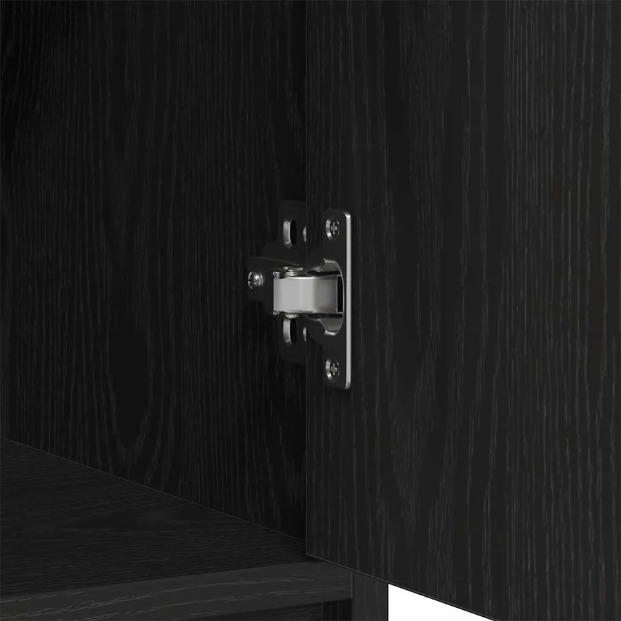 Buffet avec tiroirs et portes chêne noir 73x31x90 cm - 10