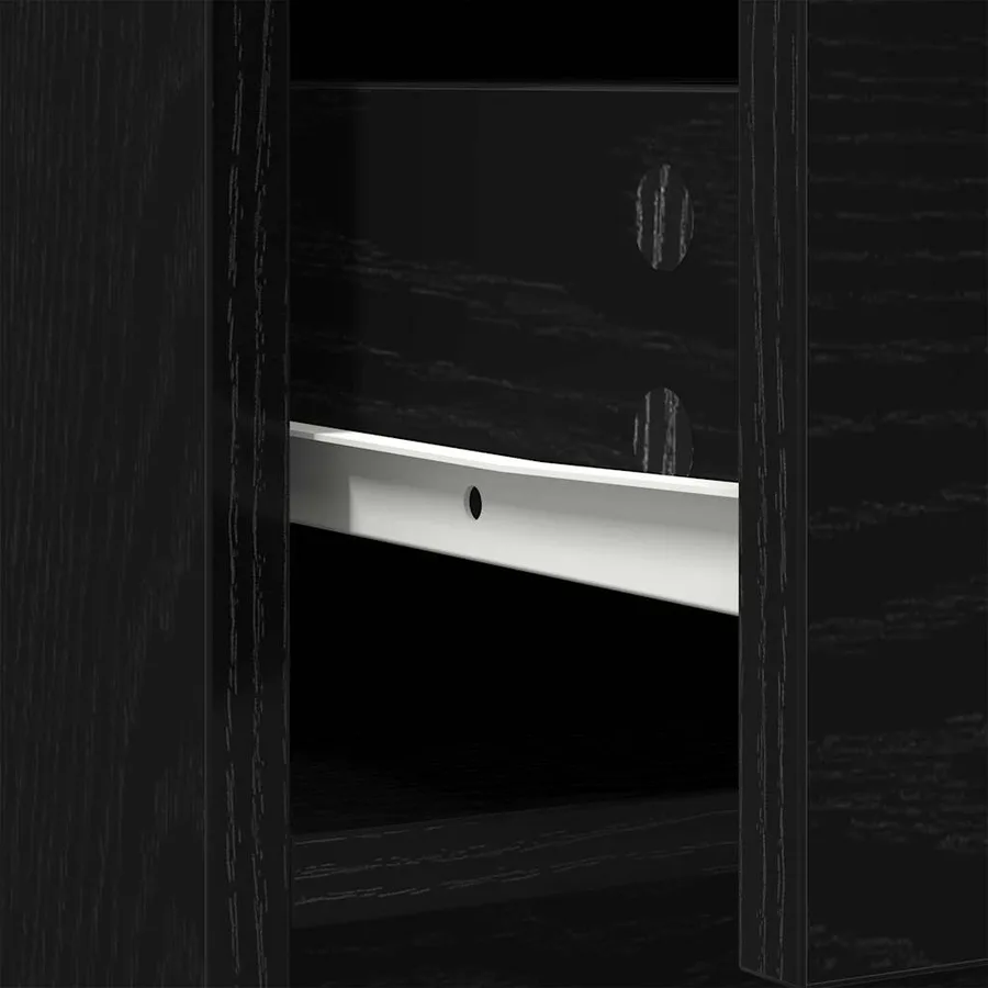 Buffet avec tiroirs et portes chêne noir 73x31x90 cm - 11