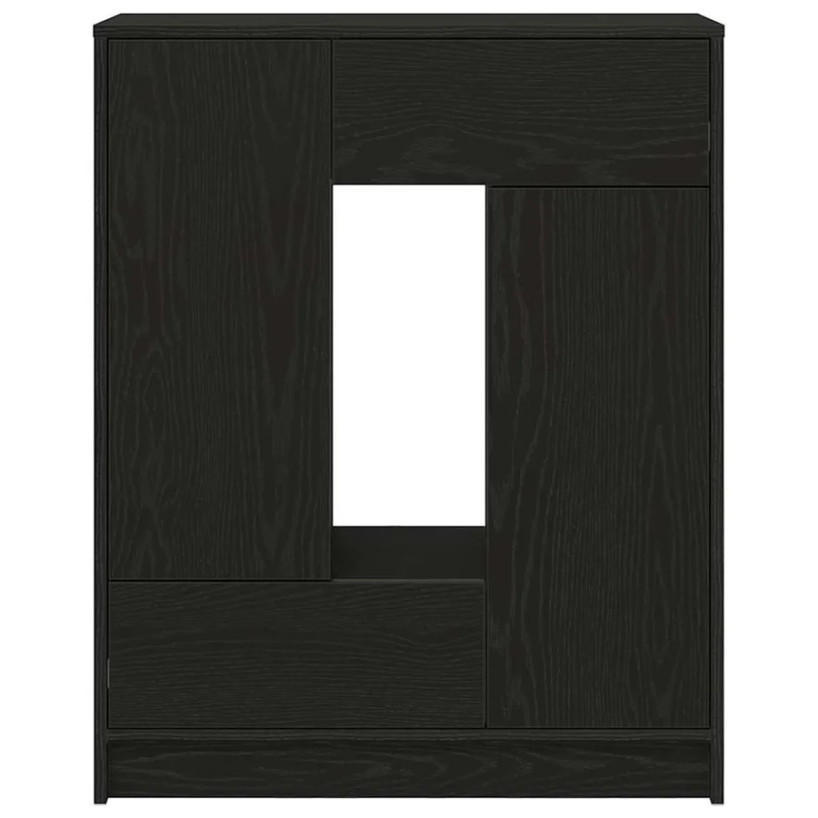 Buffet avec tiroirs et portes chêne noir 73x31x90 cm - 6
