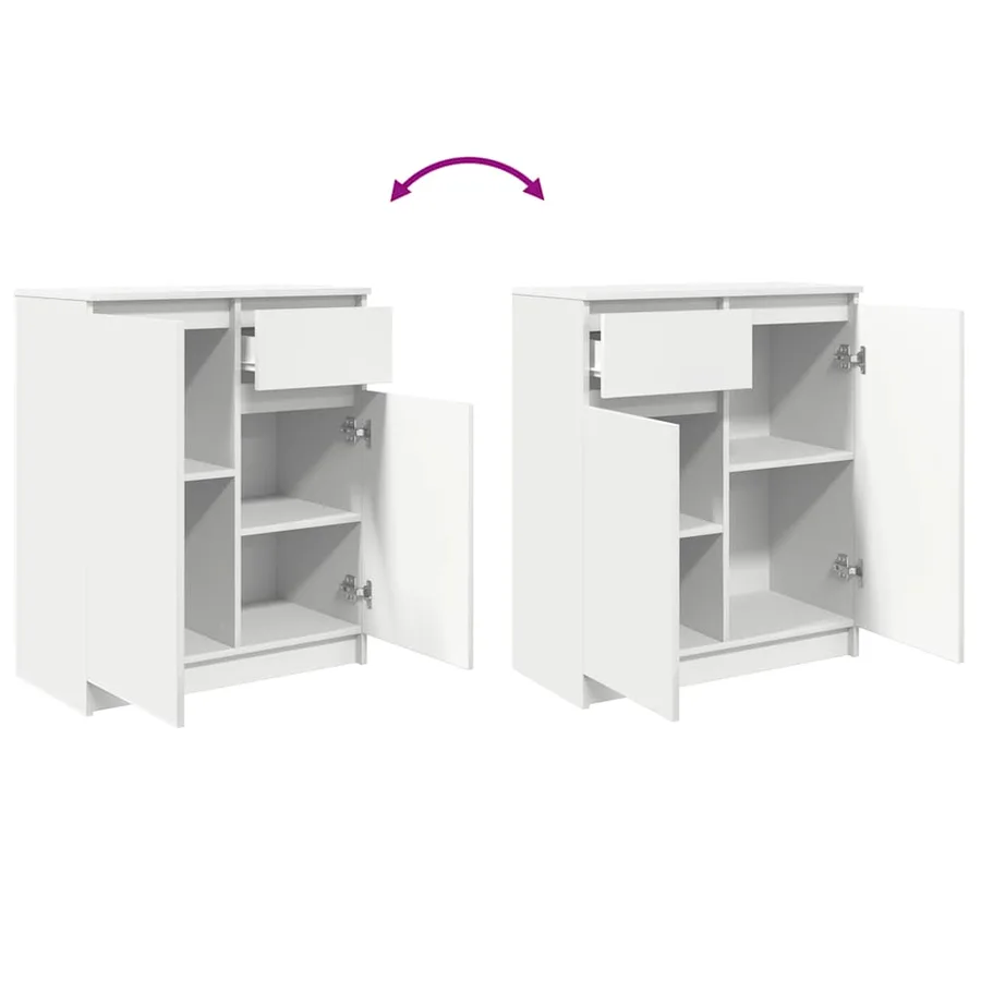 Buffet avec tiroir blanc 71x35x84 cm bois d'ingénierie - 9