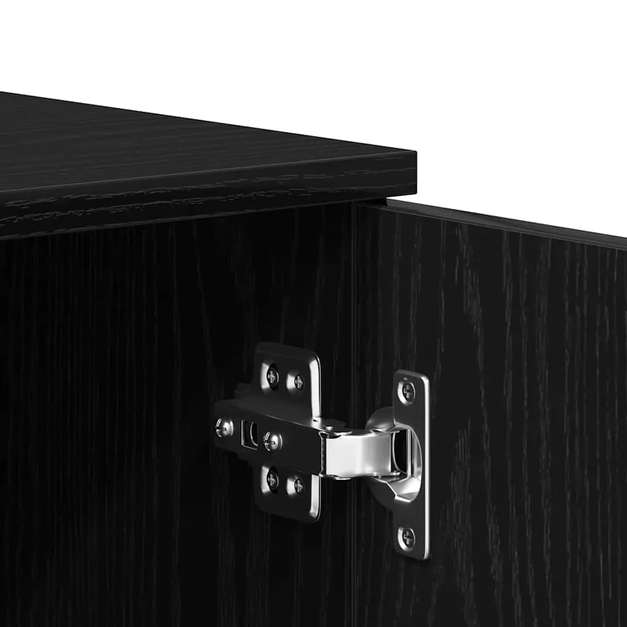 Buffet en chêne noir 80x36x75 cm bois d'ingénierie - 10