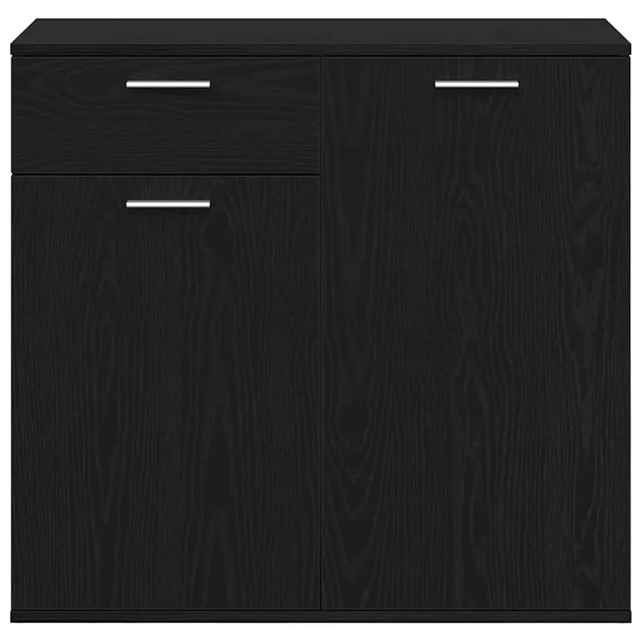 Buffet en chêne noir 80x36x75 cm bois d'ingénierie - 6