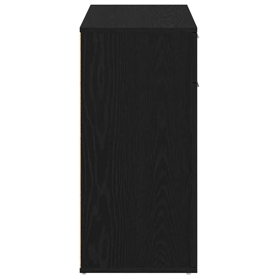 Buffet en chêne noir 80x36x75 cm bois d'ingénierie - 7