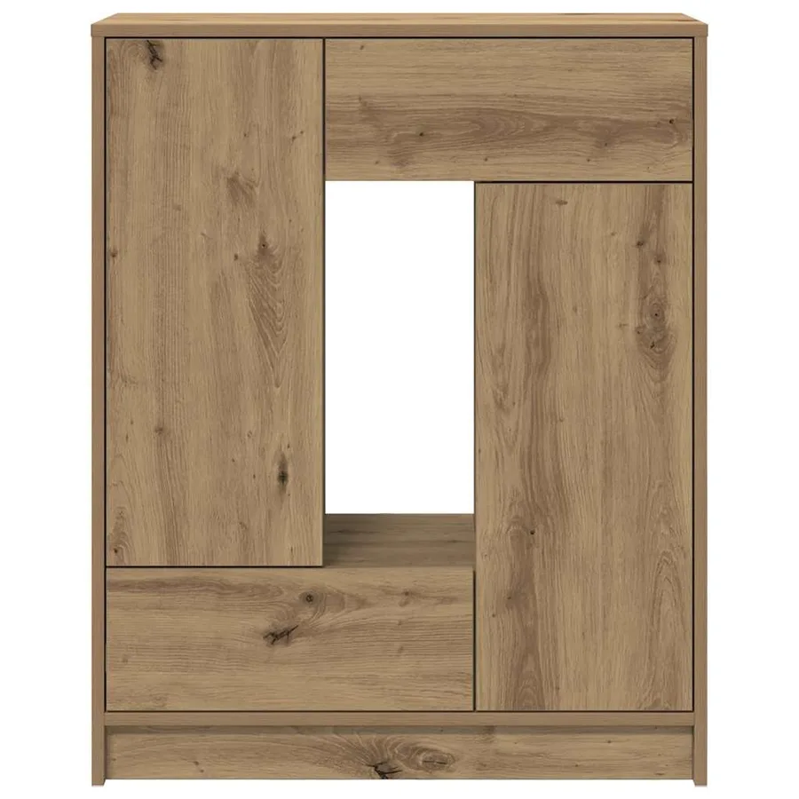 Buffet avec tiroirs et portes chêne artisanal 73x31x90 cm - 6