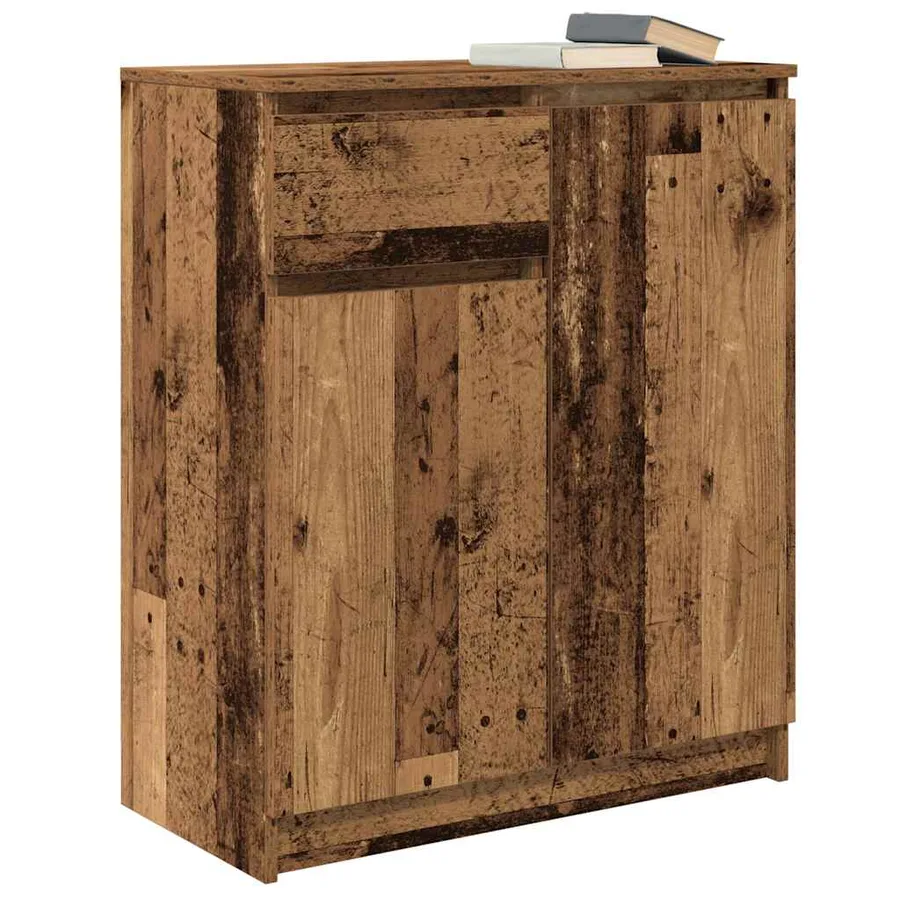 Buffet avec tiroir vieux bois 71x35x84 cm bois d'ingénierie - 4