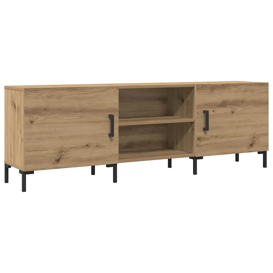 Meuble TV chêne artisanal 150x30x50 cm bois d'ingénierie - 2