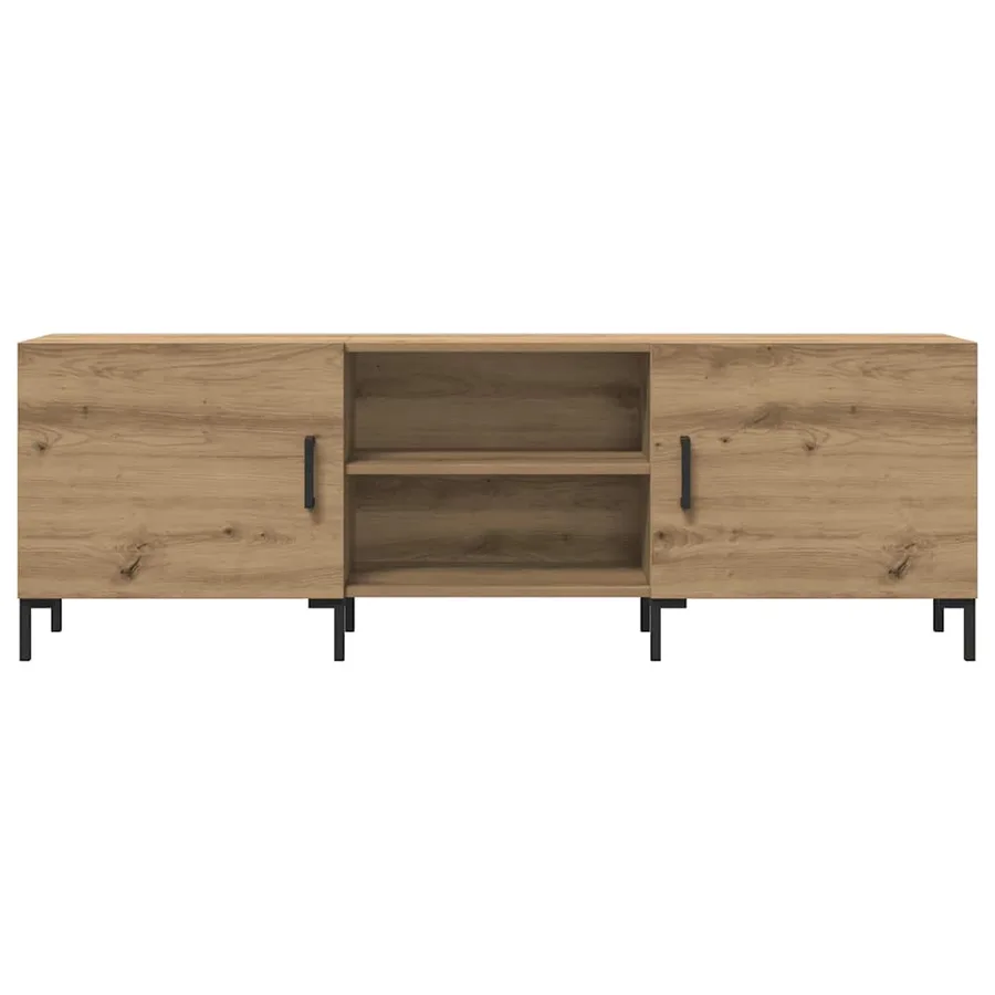 Meuble TV chêne artisanal 150x30x50 cm bois d'ingénierie - 4