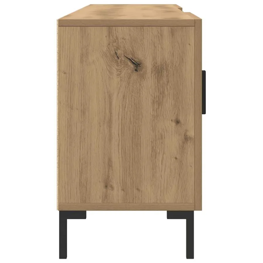 Meuble TV chêne artisanal 150x30x50 cm bois d'ingénierie - 6