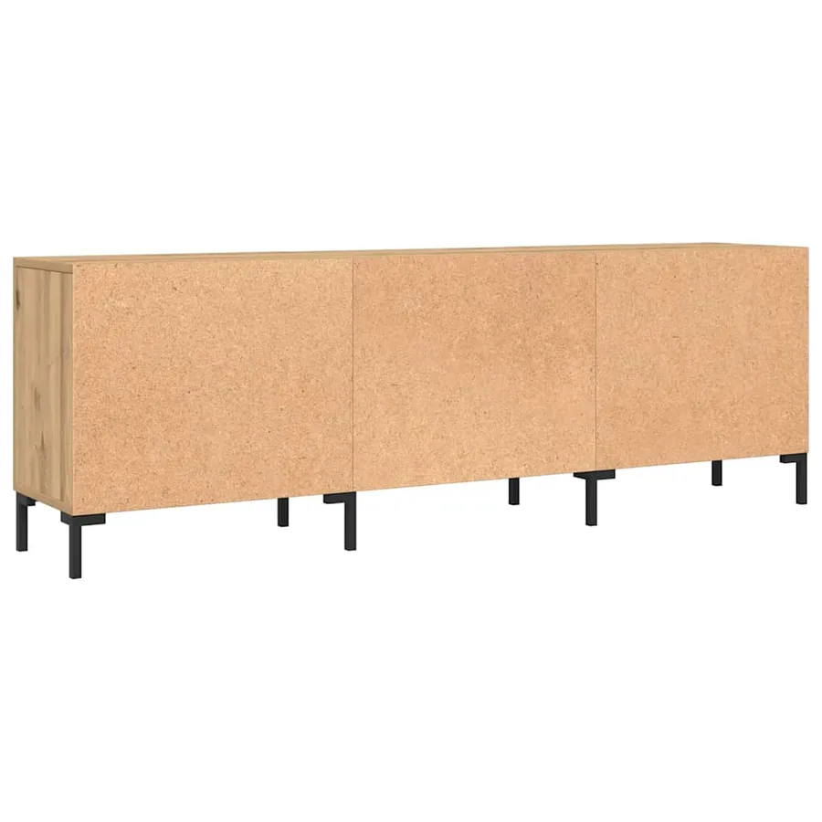 Meuble TV chêne artisanal 150x30x50 cm bois d'ingénierie - 7