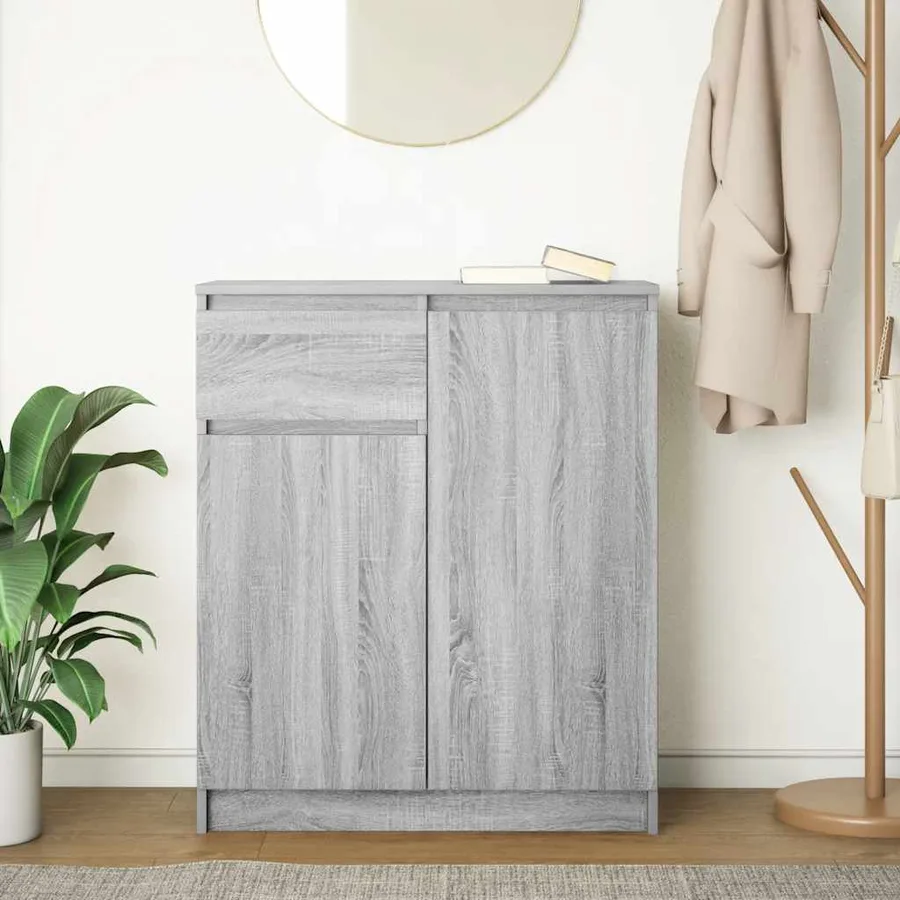 Buffet avec tiroir sonoma gris 71x35x84 cm bois d'ingénierie - 3