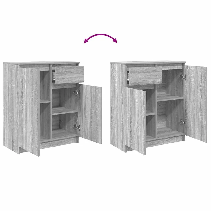 Buffet avec tiroir sonoma gris 71x35x84 cm bois d'ingénierie - 9
