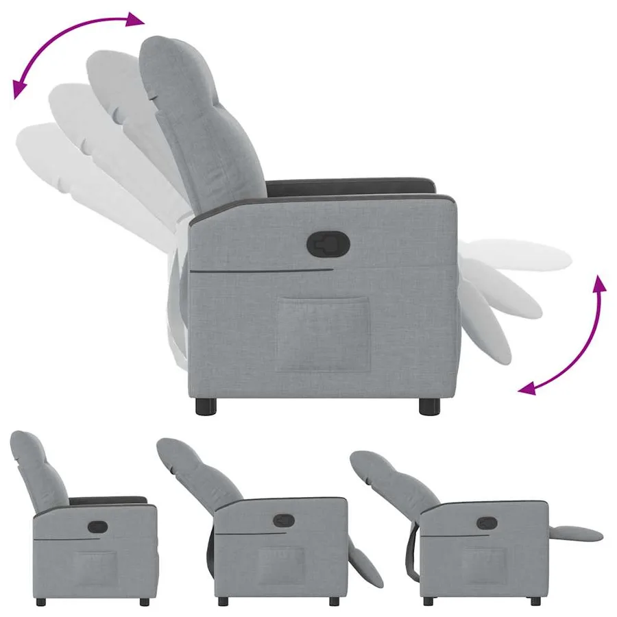 Fauteuil inclinable Gris clair Tissu - 6