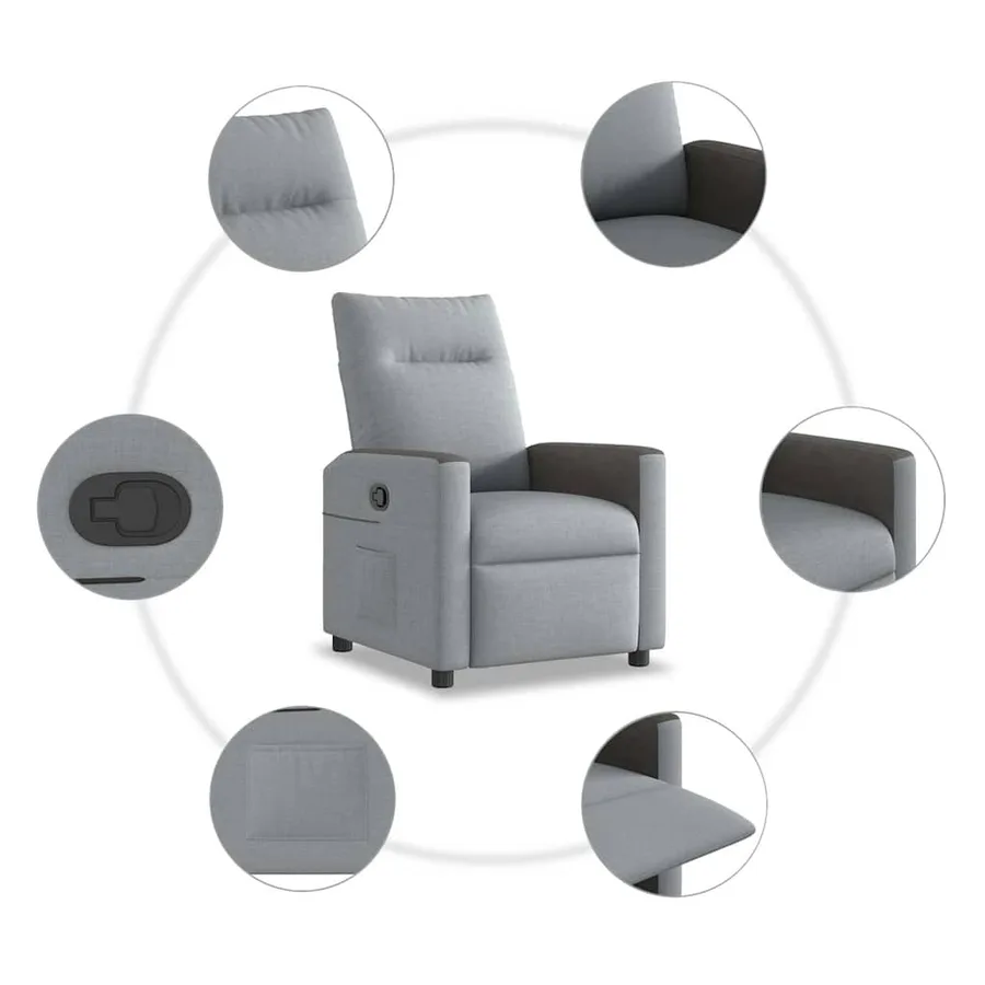 Fauteuil inclinable Gris clair Tissu - 7