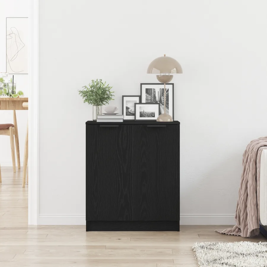 Buffet Chêne noir 60 x 30 x 70 cm Bois d'ingénierie - 4