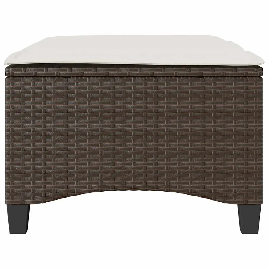 Tabourets jardin coussins 2pcs marron 55x55x36cm résine tressée - 4