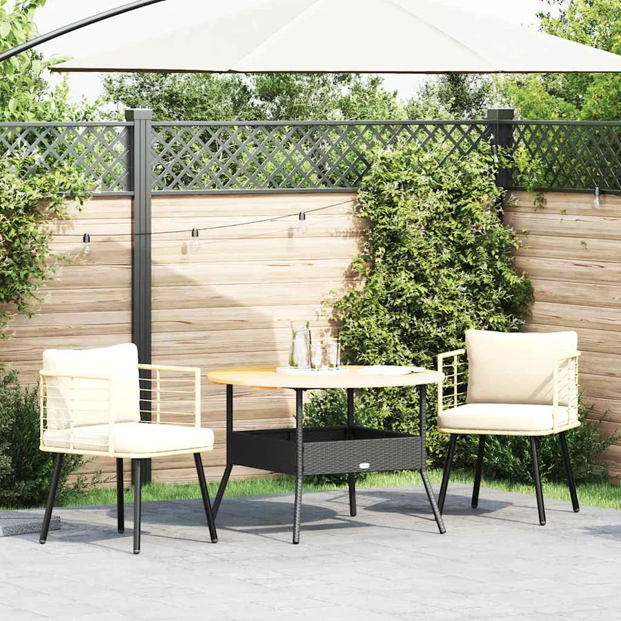 Chaises de jardin lot de 2 avec coussins naturel résine tressée - 2