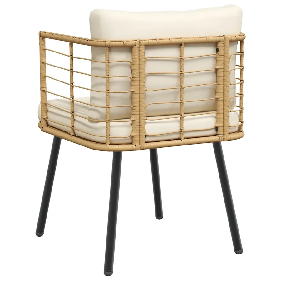 Chaises de jardin lot de 2 avec coussins naturel résine tressée - 7
