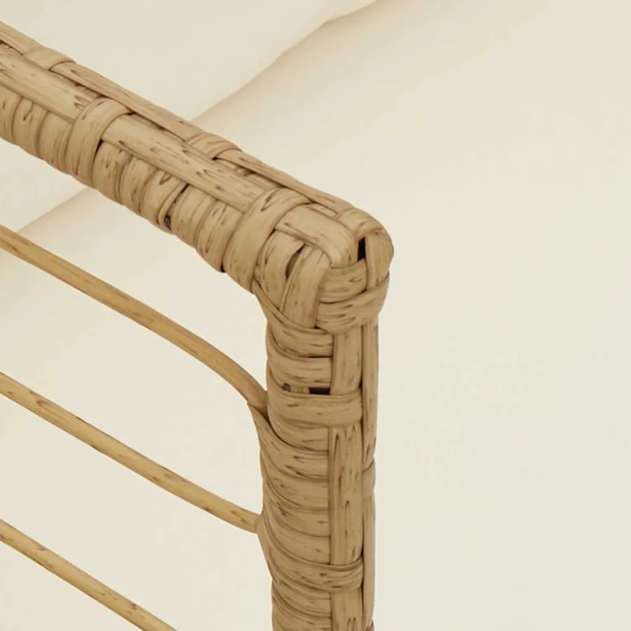 Chaises de jardin lot de 2 avec coussins naturel résine tressée - 8