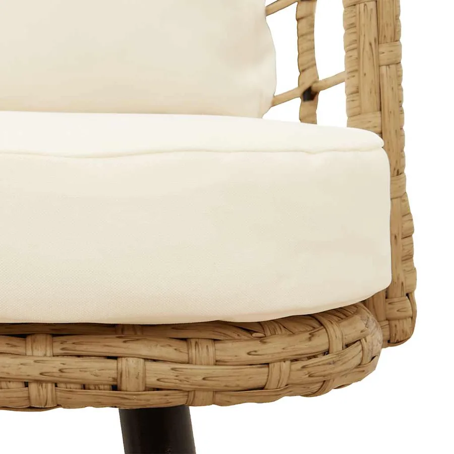 Chaises de jardin lot de 2 avec coussins naturel résine tressée - 9