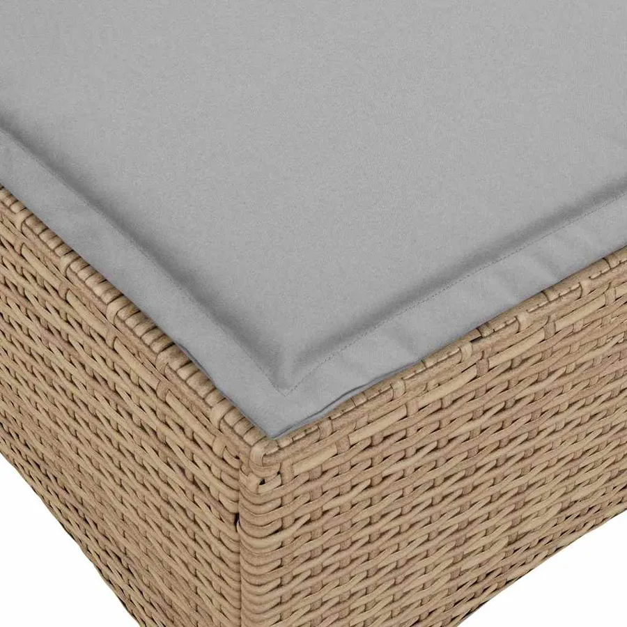 Salon de jardin avec coussins forme de L 3 pcs beige polyrotin - 10