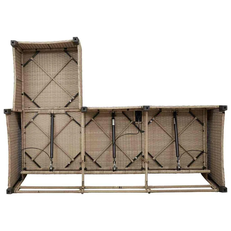 Salon de jardin avec coussins forme de L 3 pcs beige polyrotin - 9