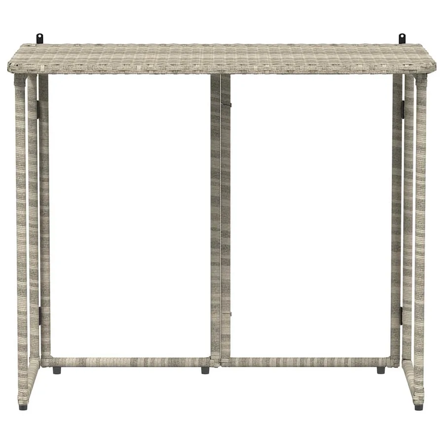 Table de jardin pliante gris clair 90 x 51 x 75 cm polyrotin - 4