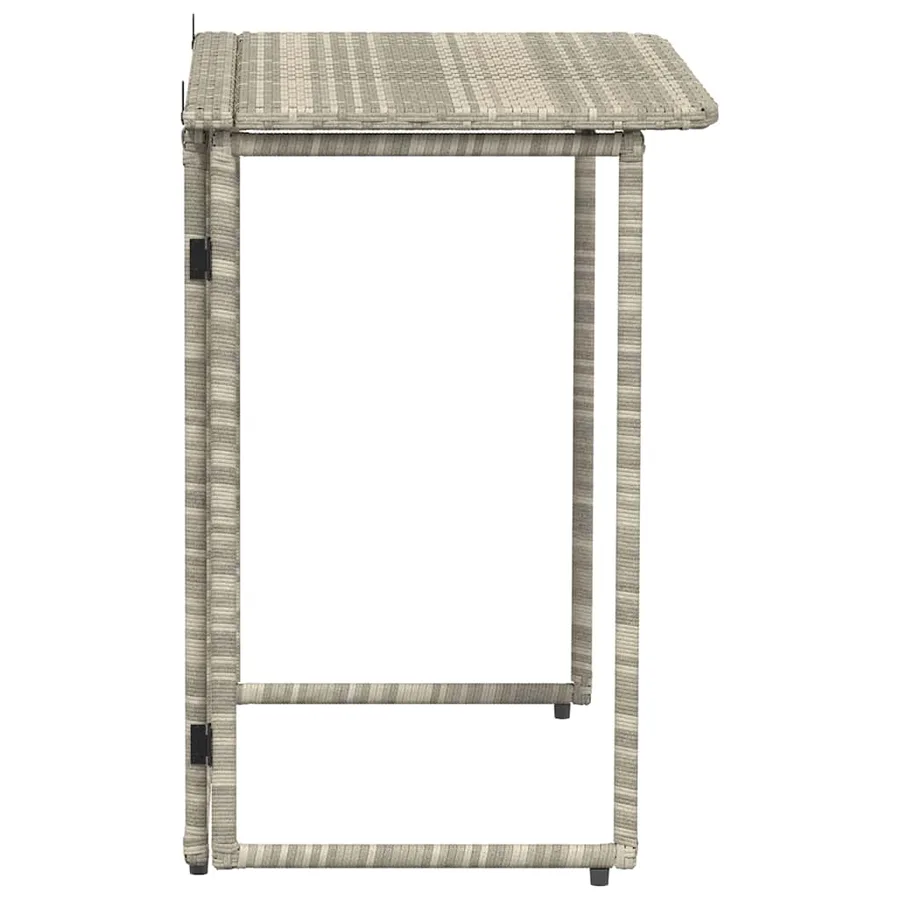 Table de jardin pliante gris clair 90 x 51 x 75 cm polyrotin - 5