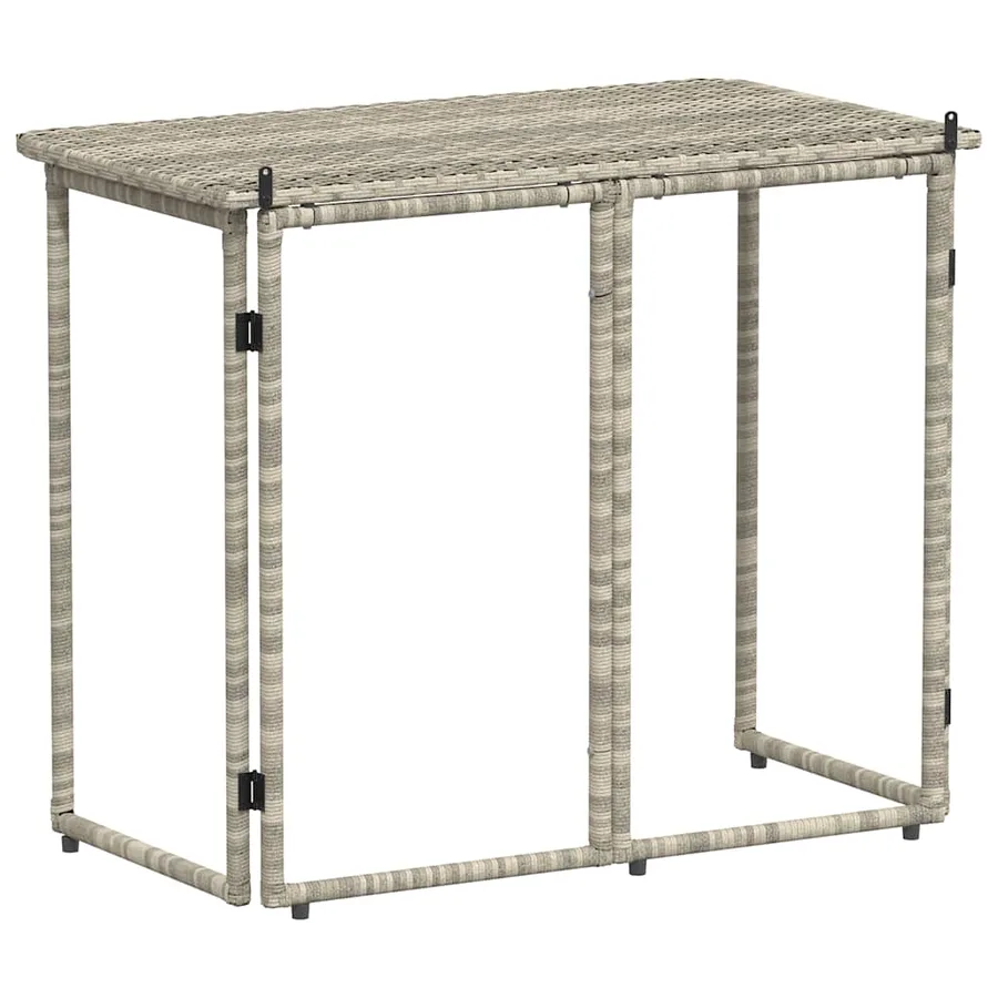 Table de jardin pliante gris clair 90 x 51 x 75 cm polyrotin - 6