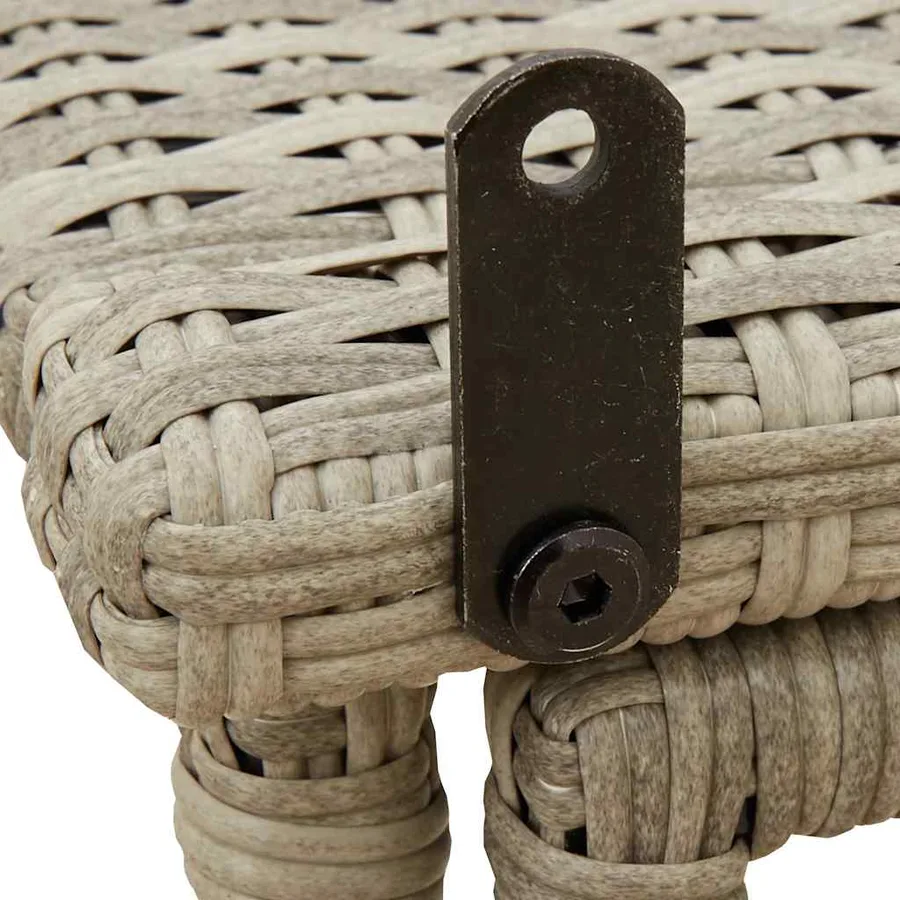 Table de jardin pliante gris clair 90 x 51 x 75 cm polyrotin - 8
