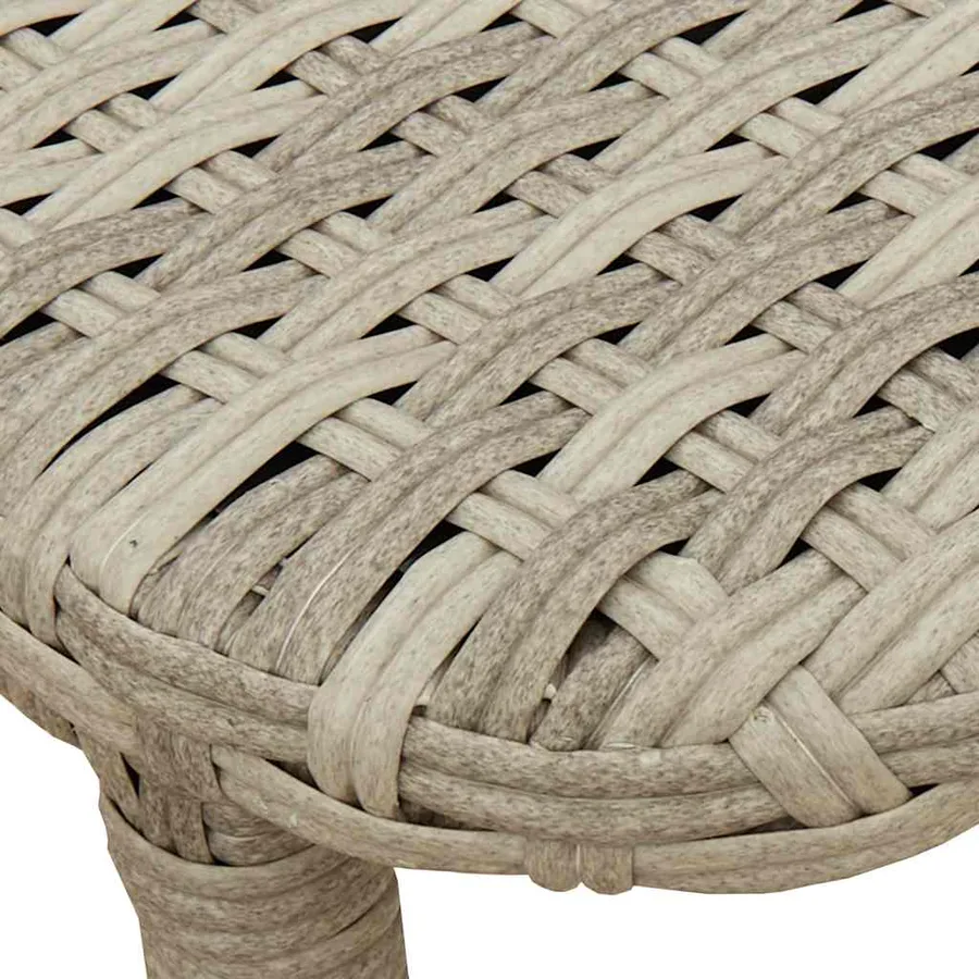 Table de jardin pliante gris clair 90 x 51 x 75 cm polyrotin - 9