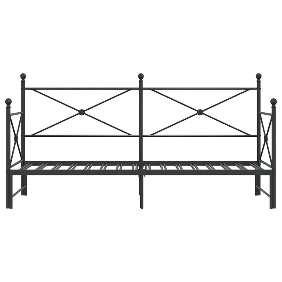 Lit de jour avec gigogne sans matelas noir 75x190 cm - 6
