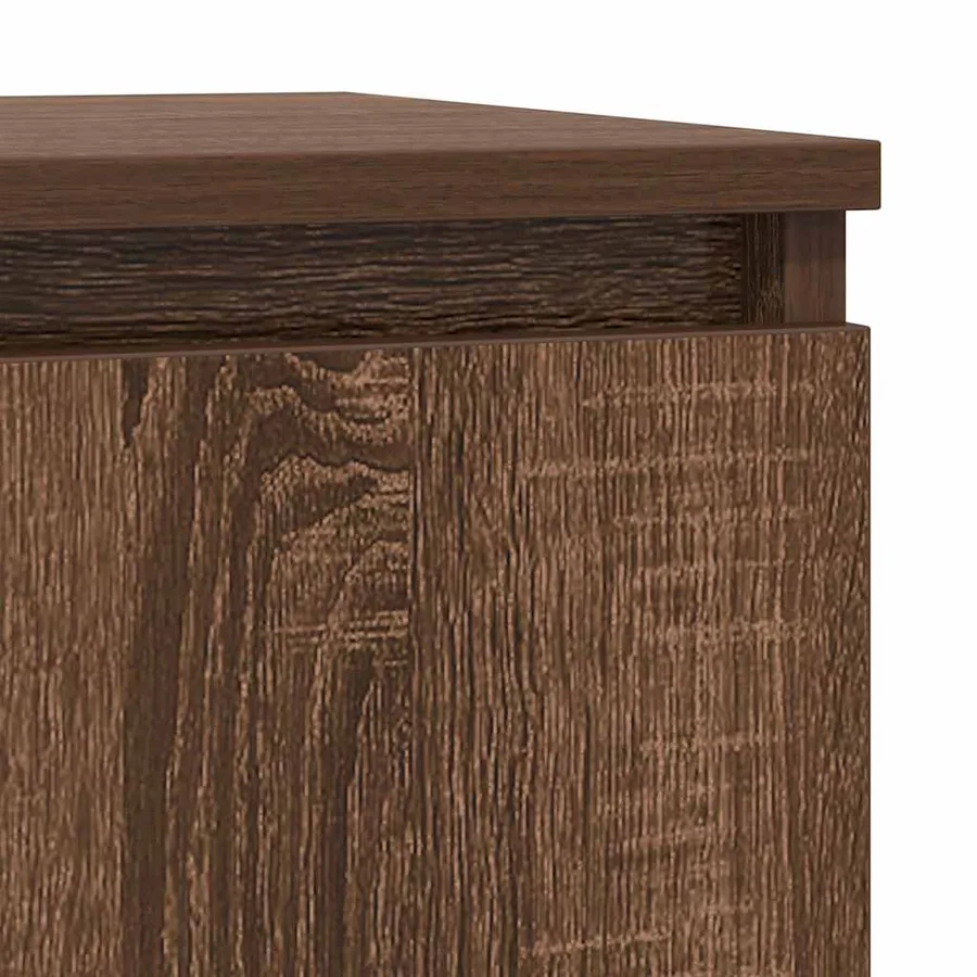 Buffet avec tiroir chêne brun 71x35x65 cm bois d'ingénierie - 10