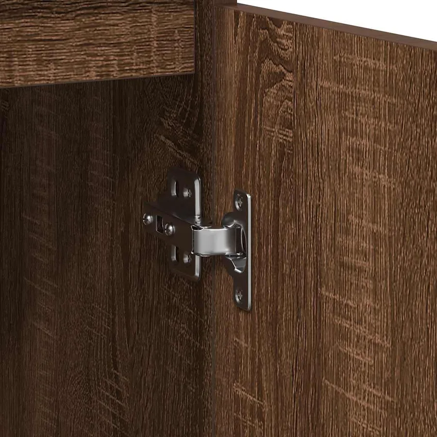 Buffet avec tiroir chêne brun 71x35x65 cm bois d'ingénierie - 11