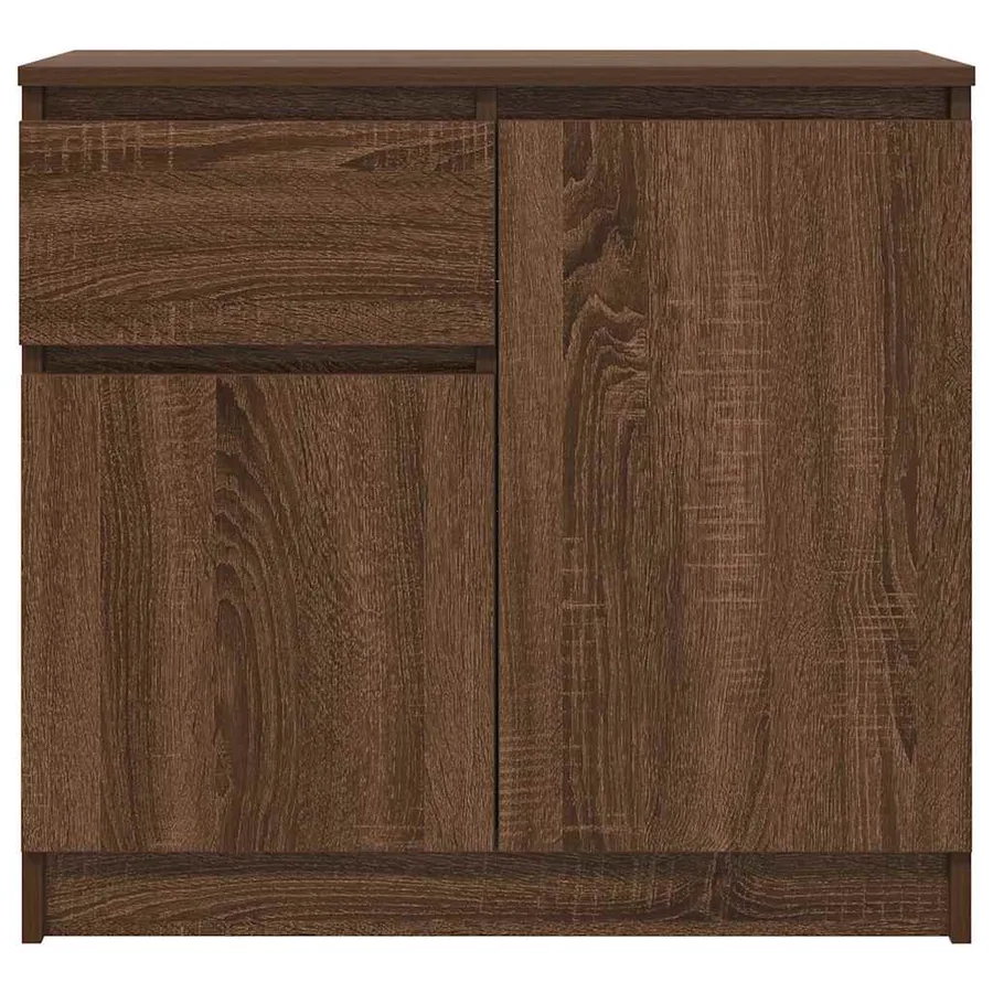 Buffet avec tiroir chêne brun 71x35x65 cm bois d'ingénierie - 6