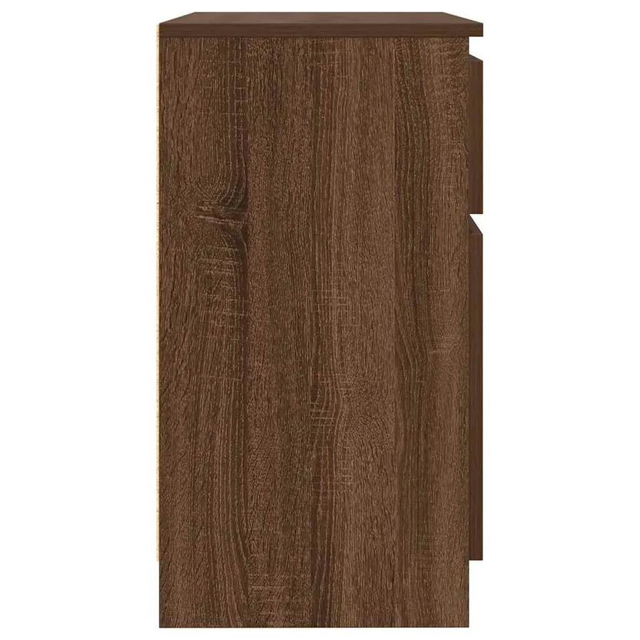 Buffet avec tiroir chêne brun 71x35x65 cm bois d'ingénierie - 7