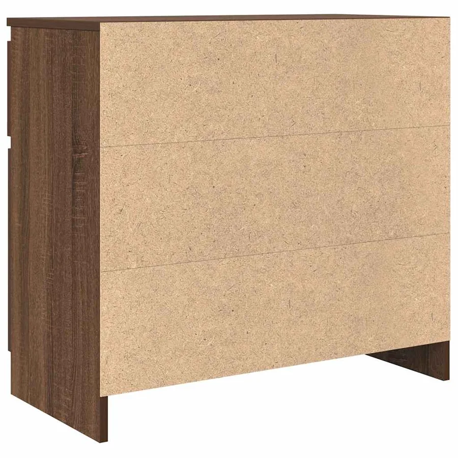 Buffet avec tiroir chêne brun 71x35x65 cm bois d'ingénierie - 8