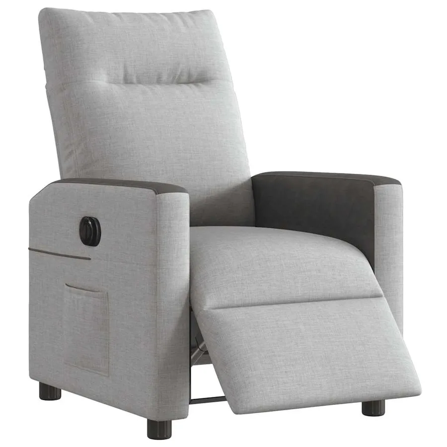 Fauteuil inclinable électrique gris nuage tissu - 3