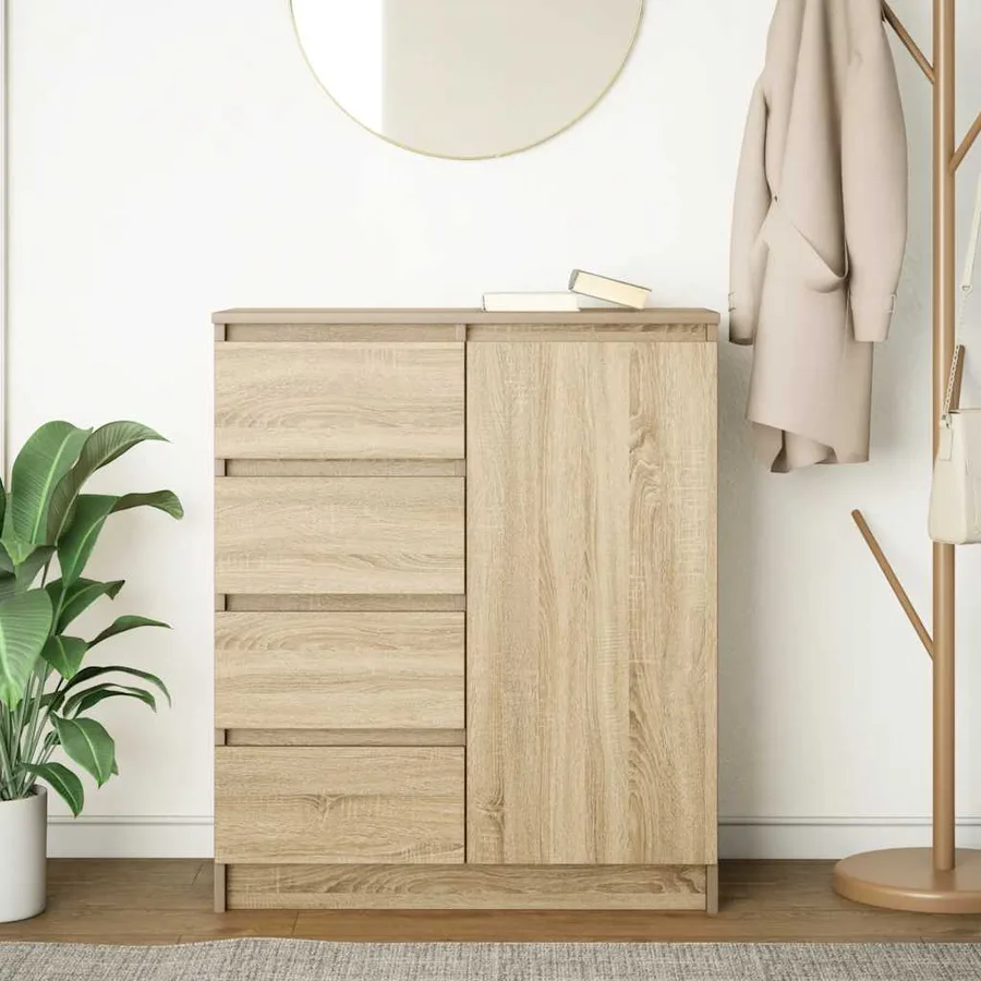 Buffet avec tiroirs chêne sonoma 71x35x84 cm bois d'ingénierie - 3
