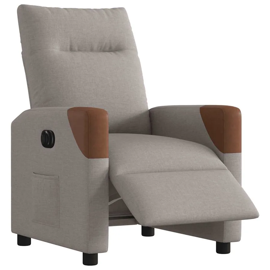 Fauteuil inclinable électrique Taupe Tissu - 3
