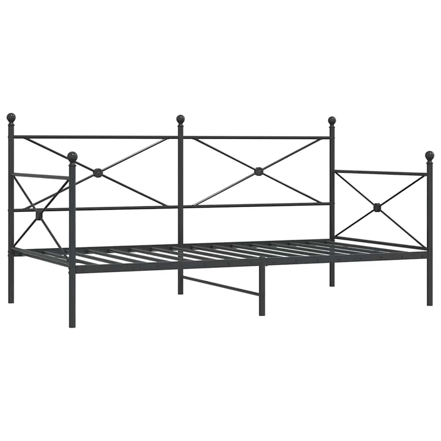 Lit de repos sans matelas noir 100x200 cm acier - 2