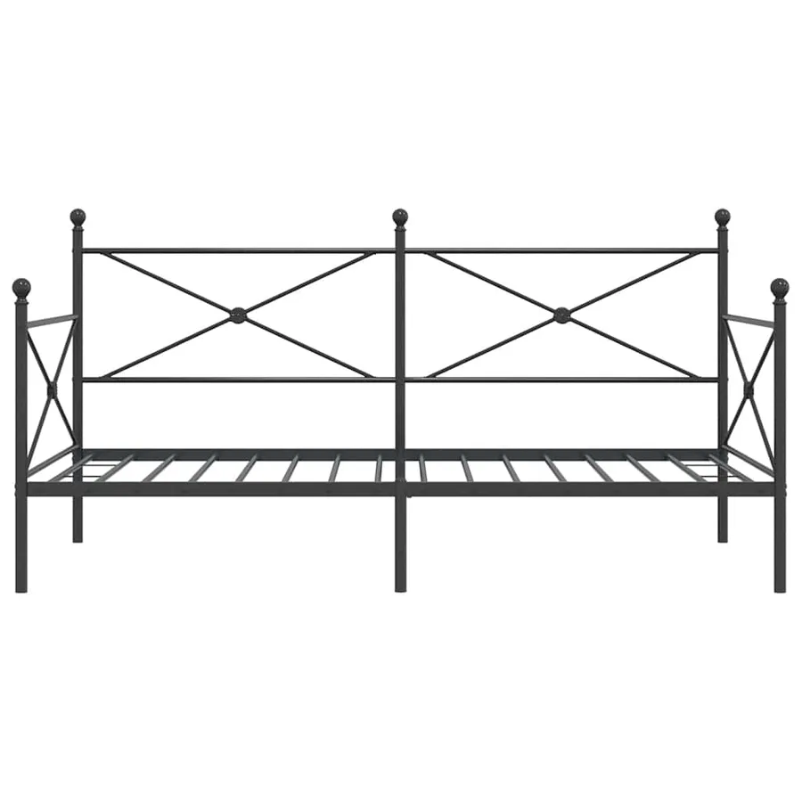 Lit de repos sans matelas noir 100x200 cm acier - 5