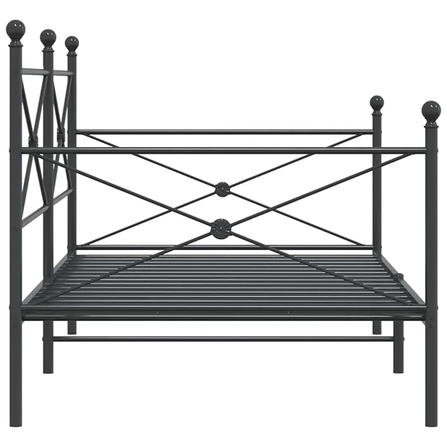 Lit de repos sans matelas noir 100x200 cm acier - 6