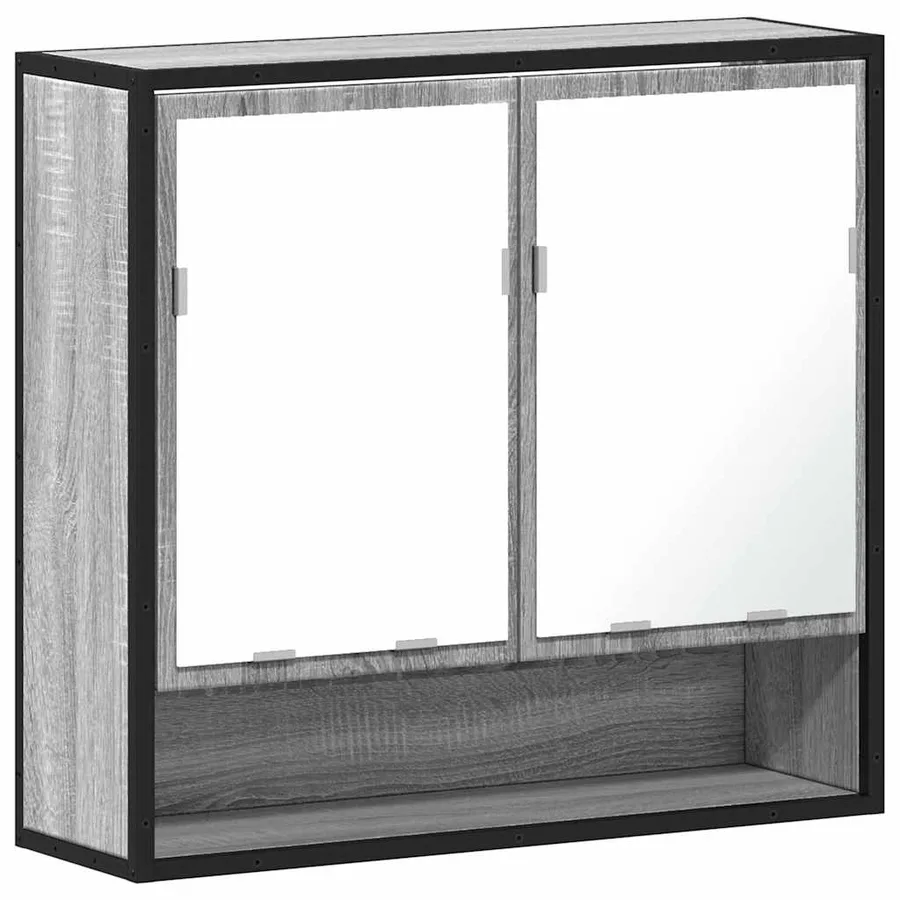 Armoire à miroir de salle de bain sonoma gris bois d’ingénierie - 2