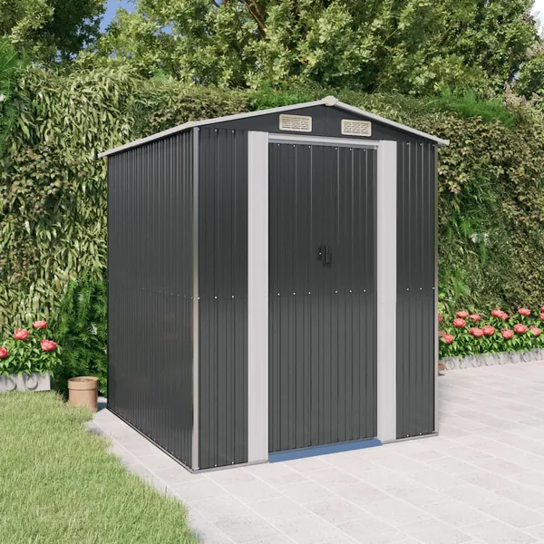 Garden Shed Anthracite 192x191x223 cm Galvanised Metal