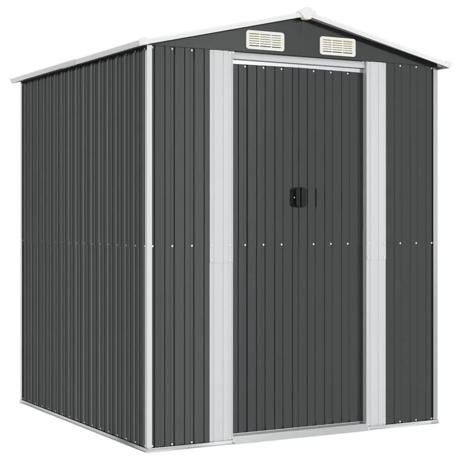 Garden Shed Anthracite 192x191x223 cm Galvanised Metal - 2