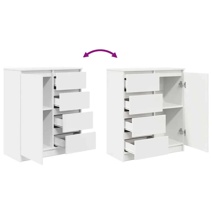 Buffet avec tiroirs blanc 71x35x84 cm bois d'ingénierie - 9