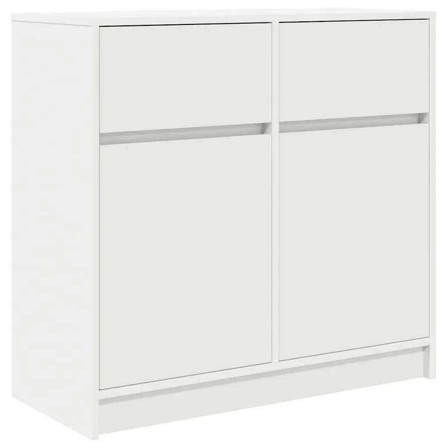 Buffet avec tiroir blanc 80x34x76 cm bois d'ingénierie - 2