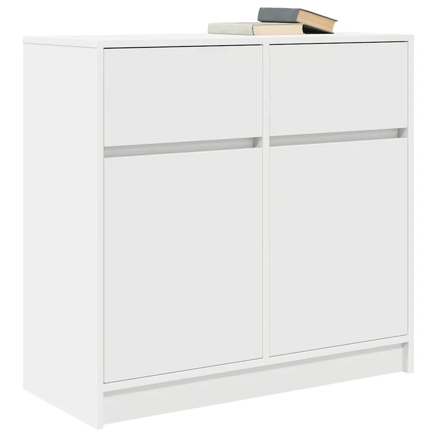 Buffet avec tiroir blanc 80x34x76 cm bois d'ingénierie - 4